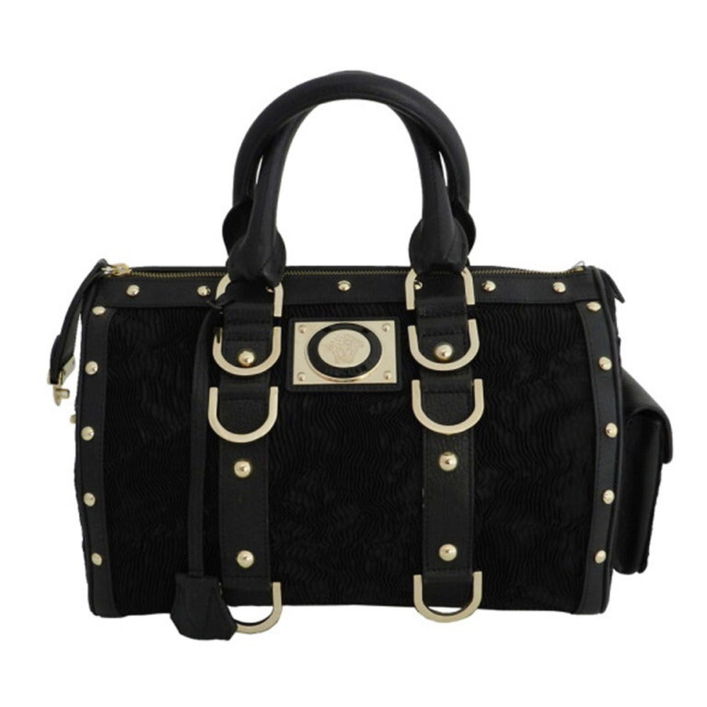 VERSACE Black & Gold Madonna Boston Handbag - Picture 8 of 8